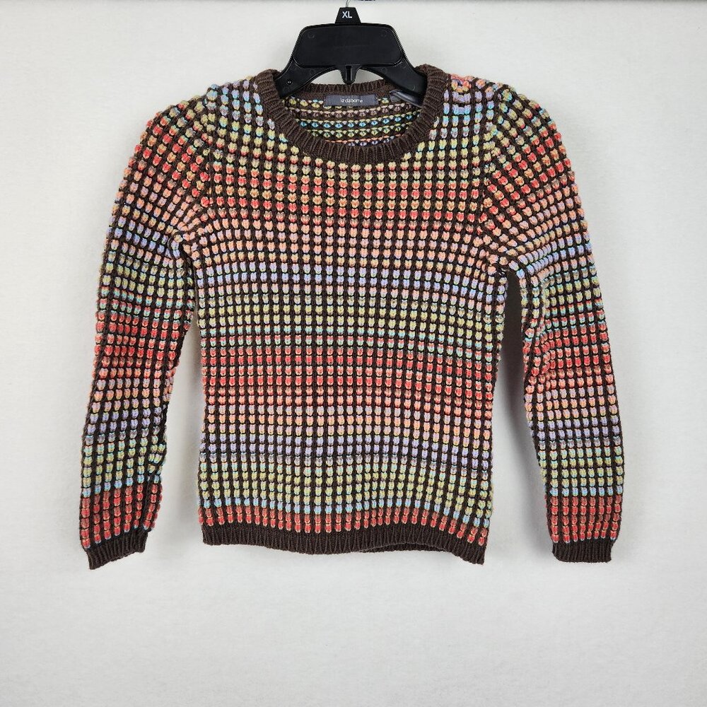 Liz Claiborne Womens Sweater Size Petite Brown Multicolored